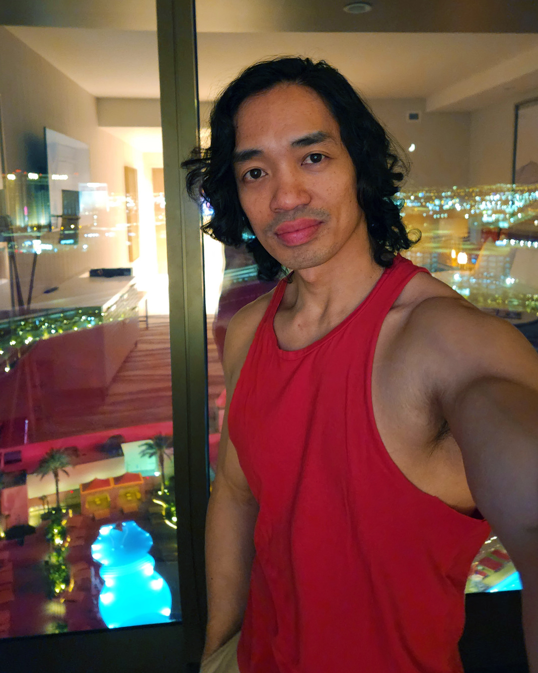 Jax Solomon Tantra Massage Las Vegas Overlooking The View from a Conrad Hotel Room with a Tantra Client